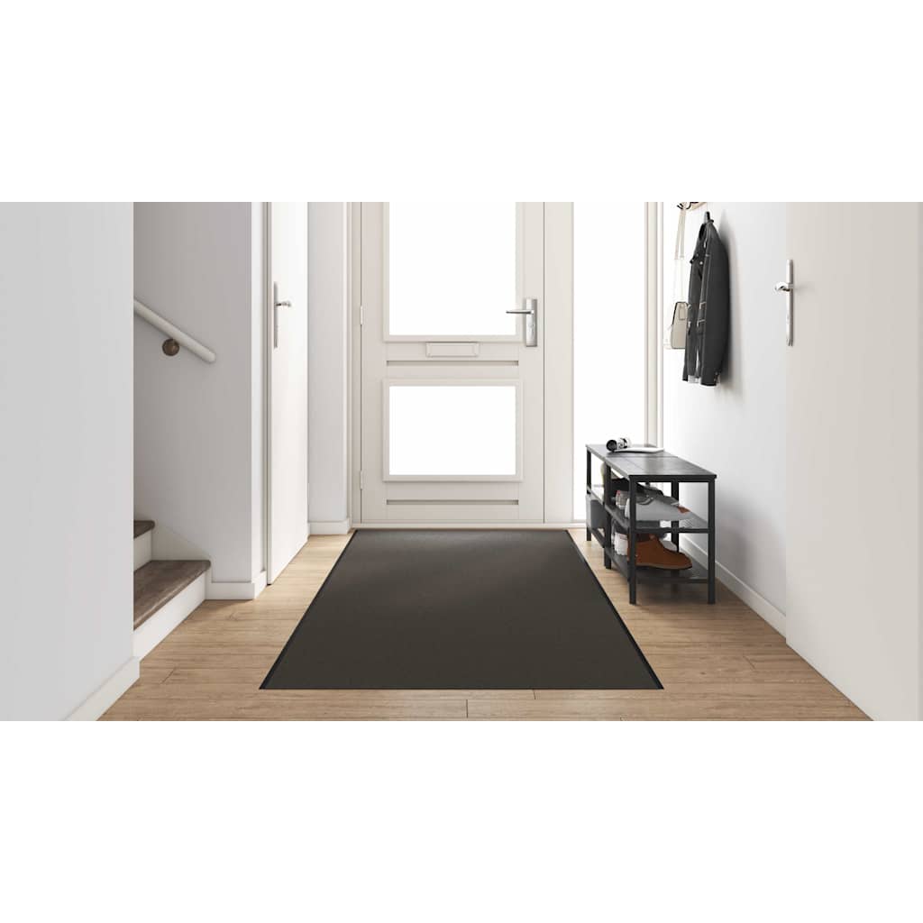 Ajtószőnyeg Antracit és fekete 120 x 350 cm 100% Poliamid