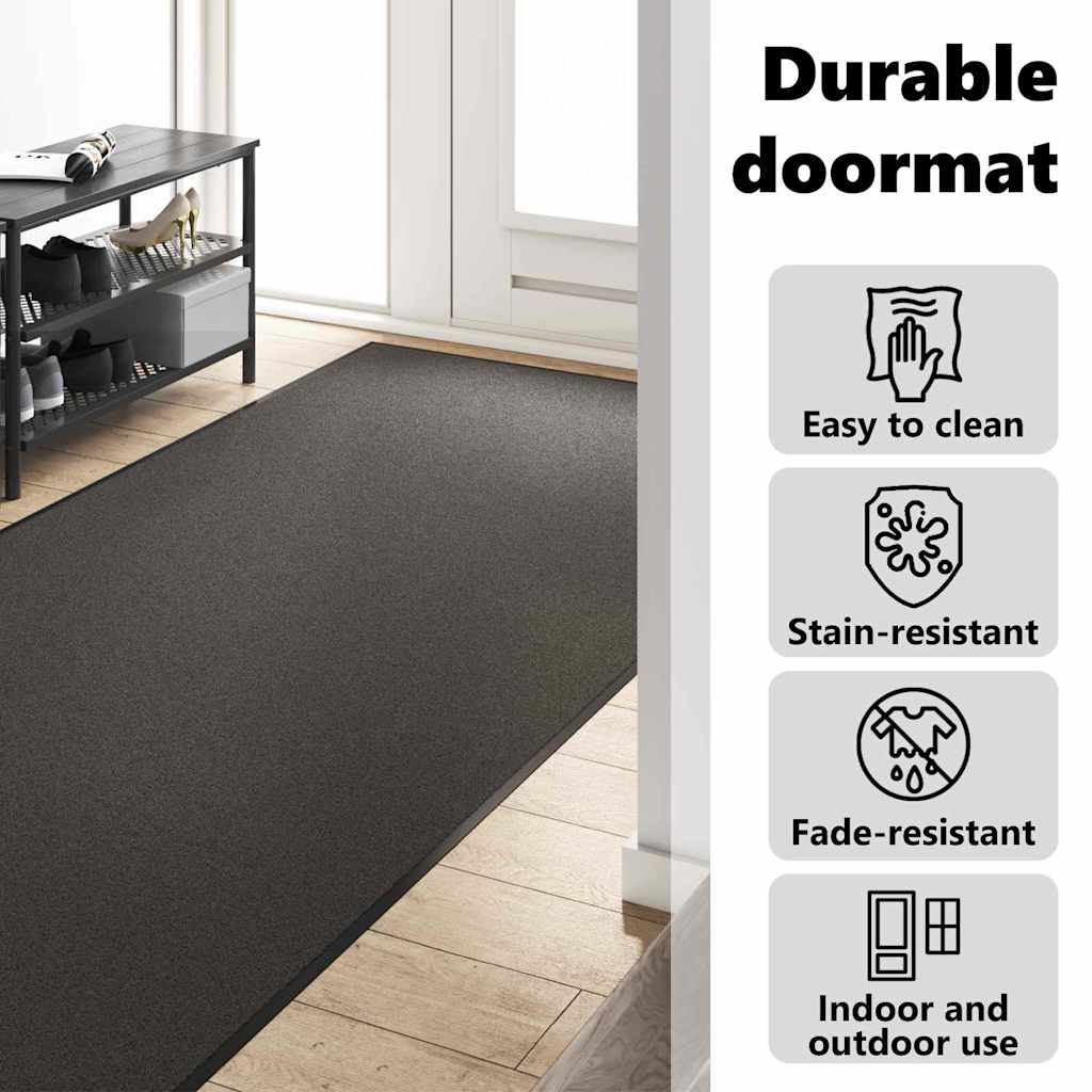 Ajtószőnyeg Antracit és fekete 120 x 350 cm 100% Poliamid