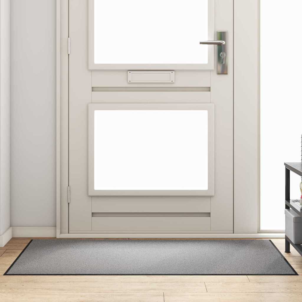 Ajtószőnyeg Szürke és fekete 90 x 150 cm 100% Poliamid