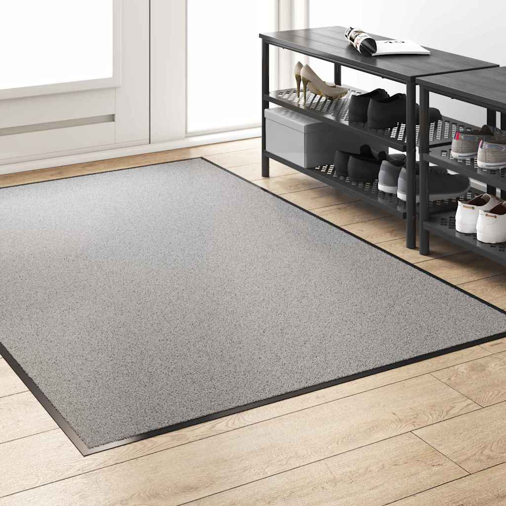 Ajtószőnyeg Szürke és fekete 120 x 180 cm 100% Poliamid