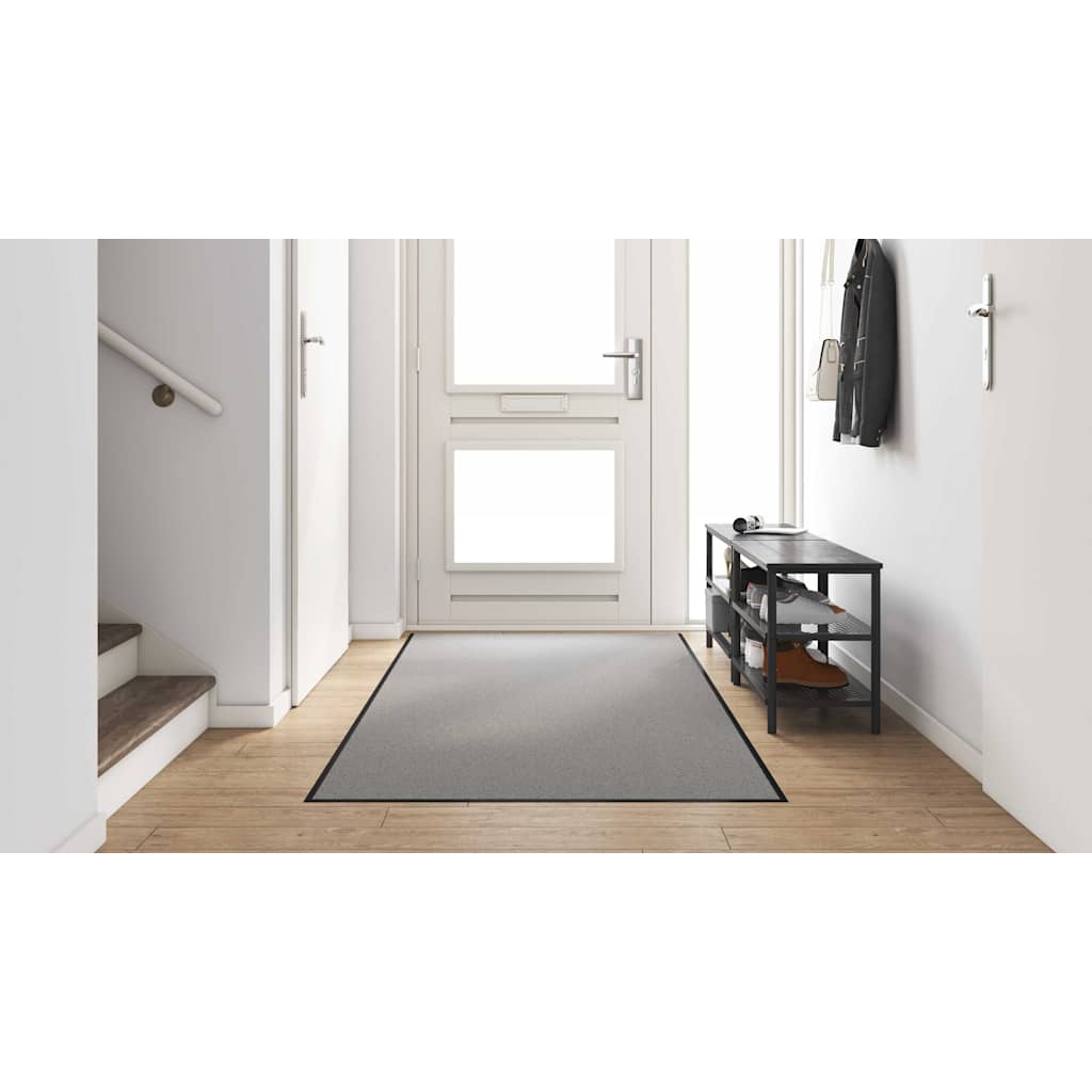 Ajtószőnyeg Szürke és fekete 120 x 250 cm 100% Poliamid
