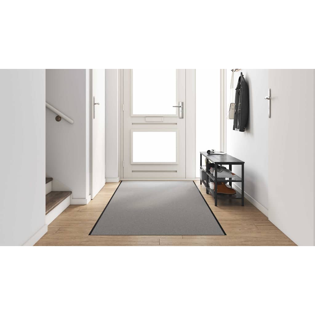 Ajtószőnyeg Szürke és fekete 120 x 400 cm 100% Poliamid