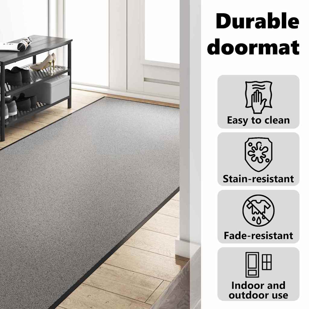 Ajtószőnyeg Szürke és fekete 120 x 400 cm 100% Poliamid