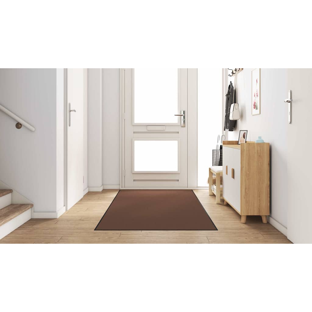 Ajtószőnyeg Barna és fekete 120 x 300 cm 100% Poliamid