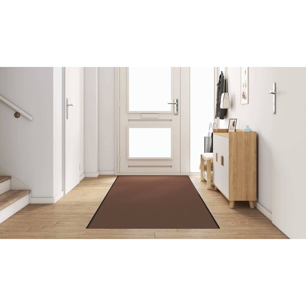 Ajtószőnyeg Barna és fekete 120 x 350 cm 100% Poliamid