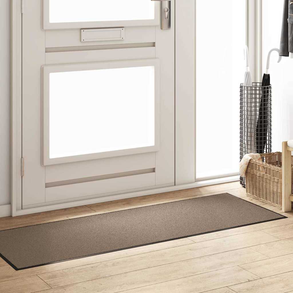 Ajtószőnyeg Beige és fekete 60 x 180 cm 100% Poliamid