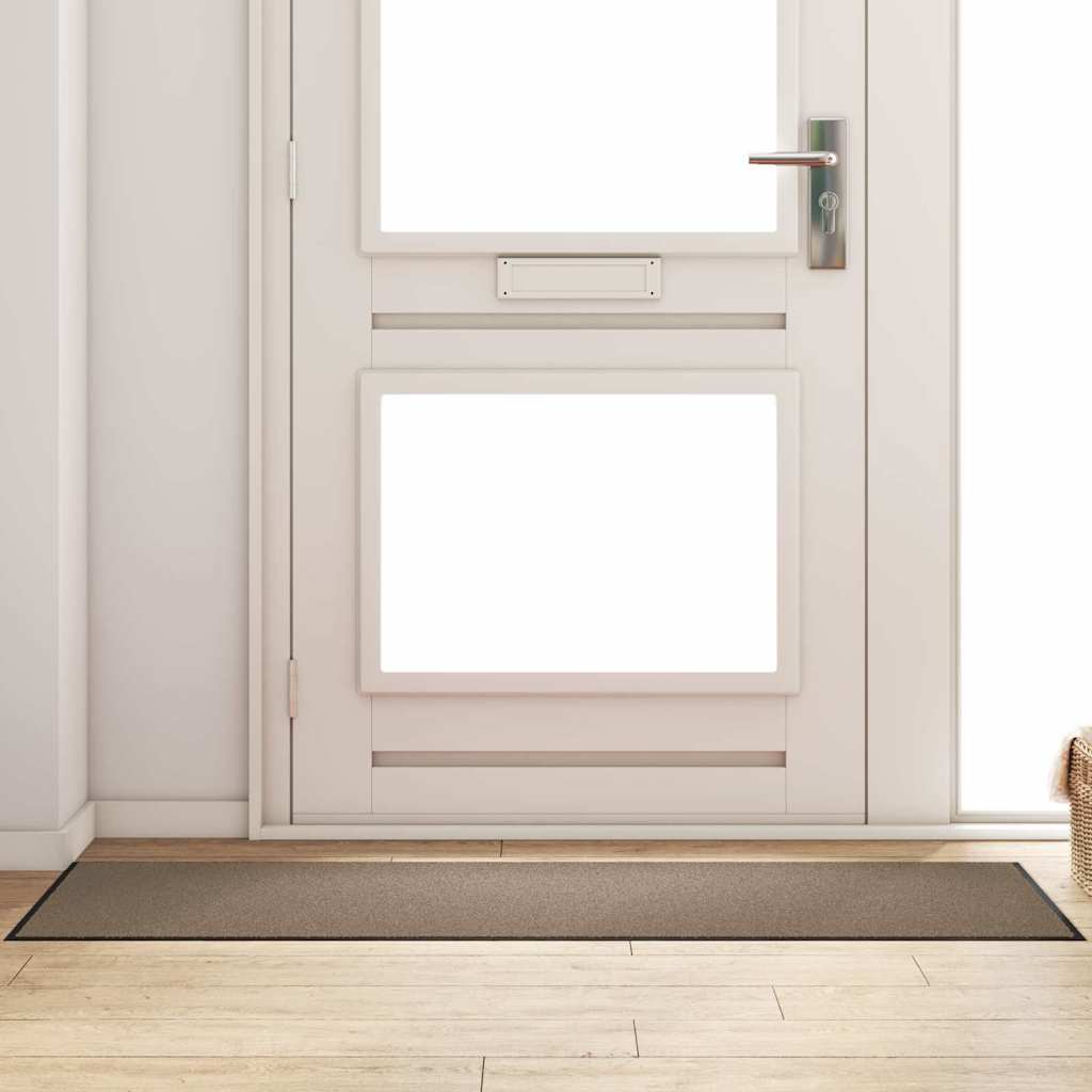 Ajtószőnyeg Beige és fekete 60 x 180 cm 100% Poliamid