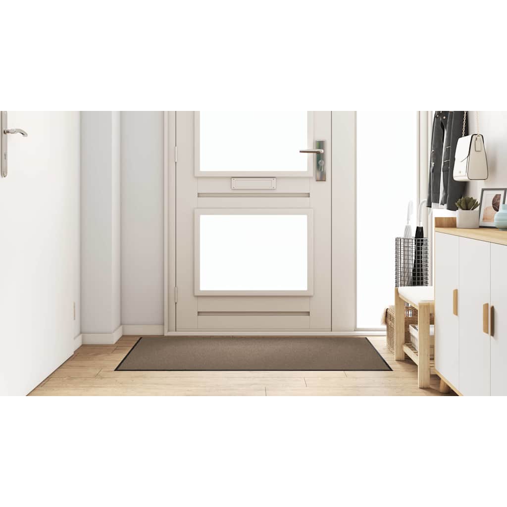 Ajtószőnyeg Beige és fekete 90 x 150 cm 100% Poliamid