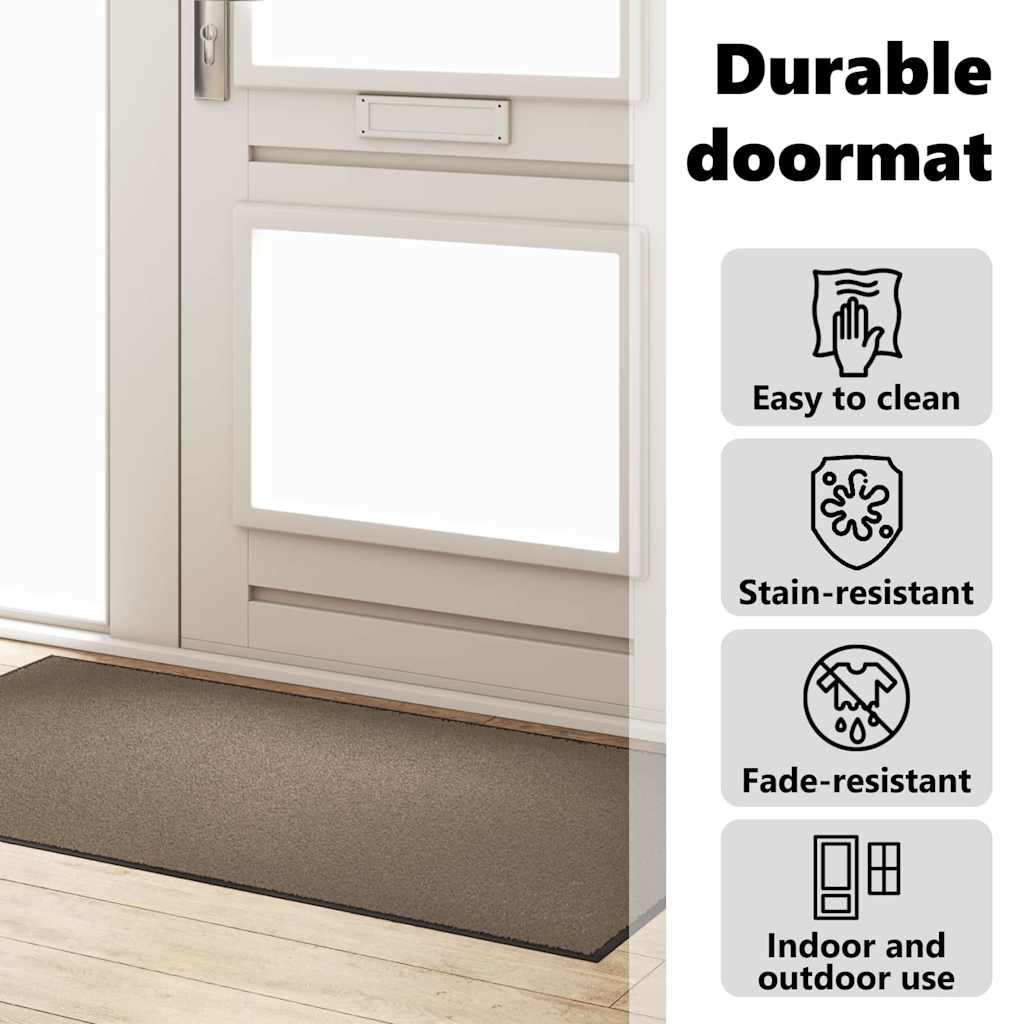 Ajtószőnyeg Beige és fekete 90 x 150 cm 100% Poliamid