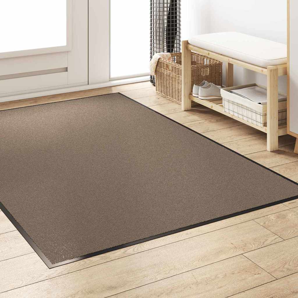 Ajtószőnyeg Beige és fekete 120 x 180 cm 100% Poliamid