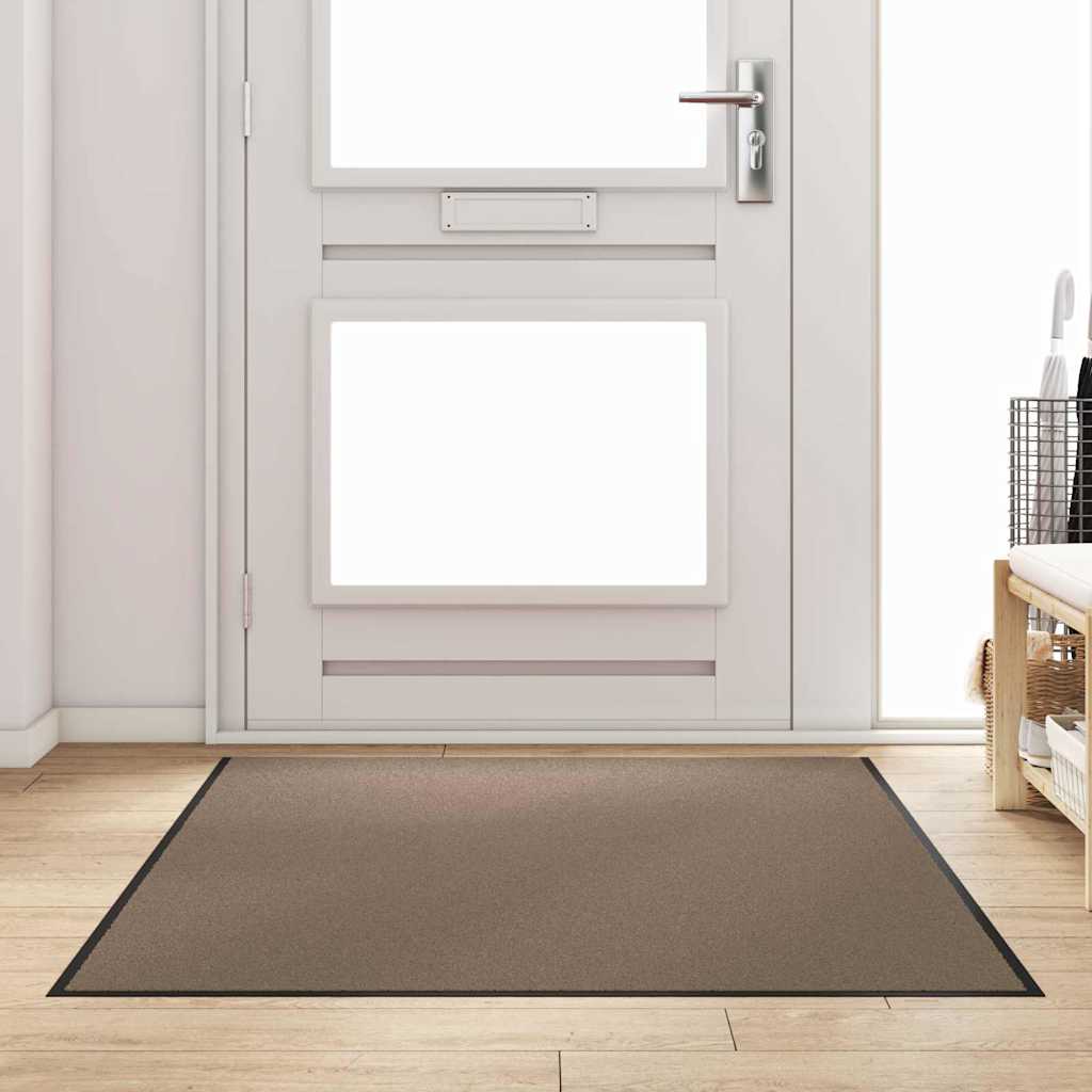 Ajtószőnyeg Beige és fekete 120 x 180 cm 100% Poliamid