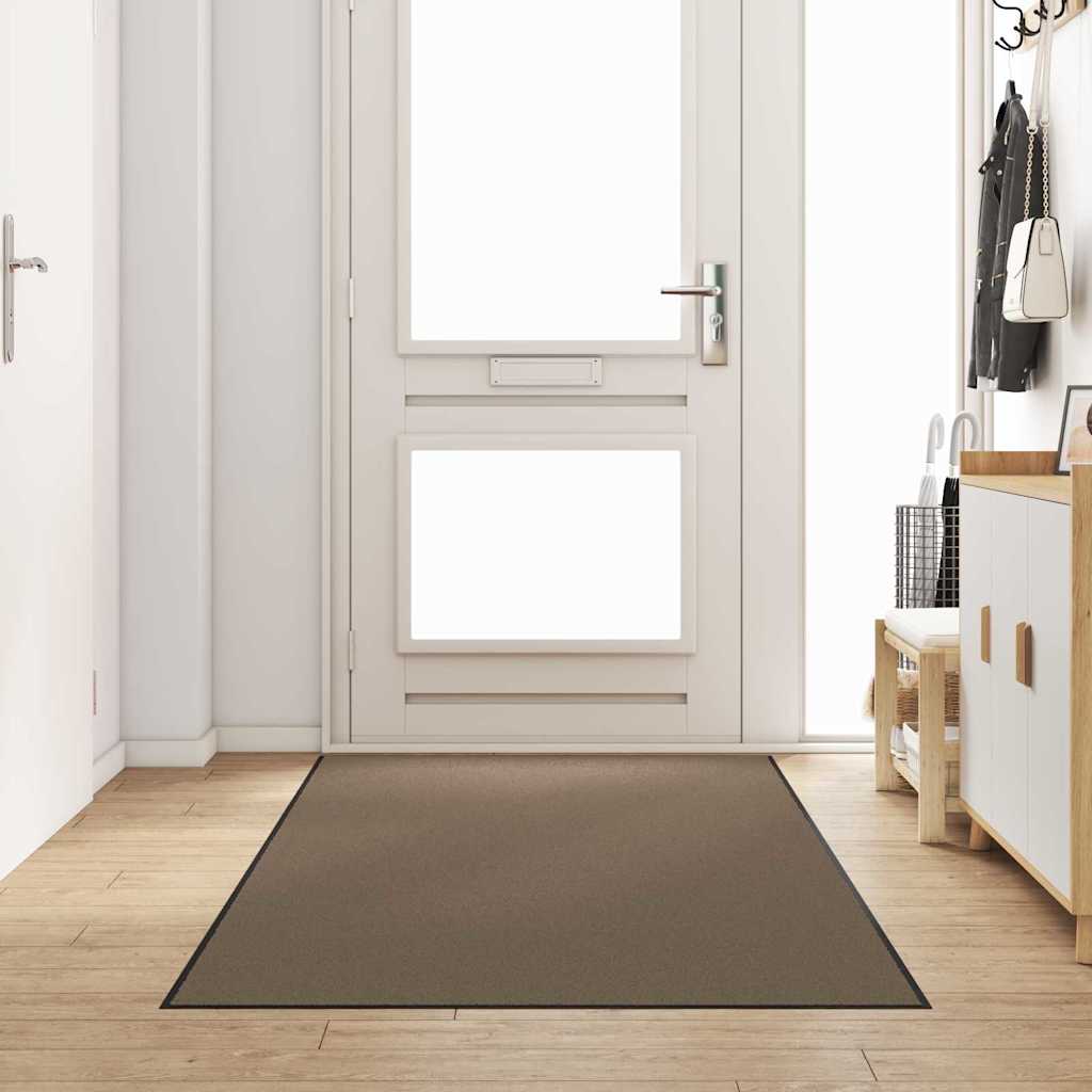 Ajtószőnyeg Beige és fekete 120 x 300 cm 100% Poliamid