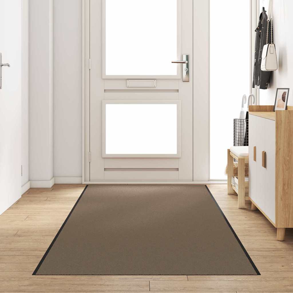 Ajtószőnyeg Beige és fekete 120 x 350 cm 100% Poliamid