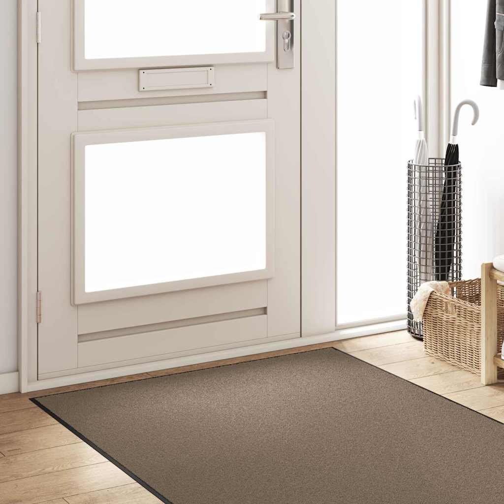 Ajtószőnyeg Beige és fekete 120 x 400 cm 100% Poliamid