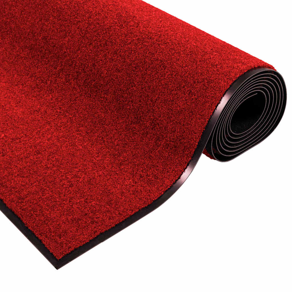 Ajtószőnyeg Piros és Fekete 60 x 180 cm 100% Poliamid