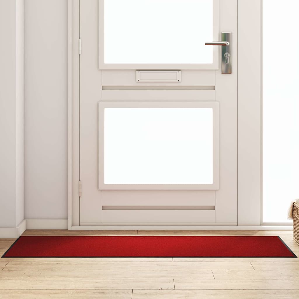 Ajtószőnyeg Piros és Fekete 60 x 180 cm 100% Poliamid