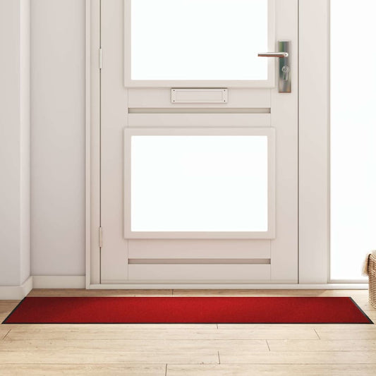Ajtószőnyeg Piros és Fekete 60 x 180 cm 100% Poliamid