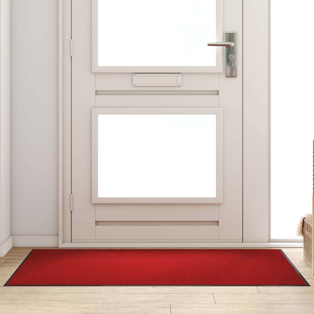 Ajtószőnyeg Piros és Fekete 90 x 150 cm 100% Poliamid