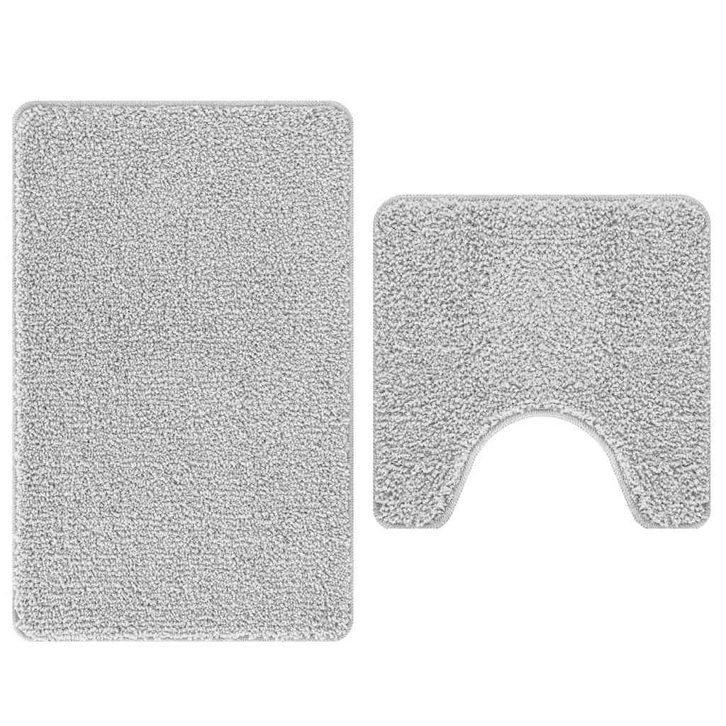 Csúszásmentes fürdőszőnyeg készlet 2 pcs Szürke PP