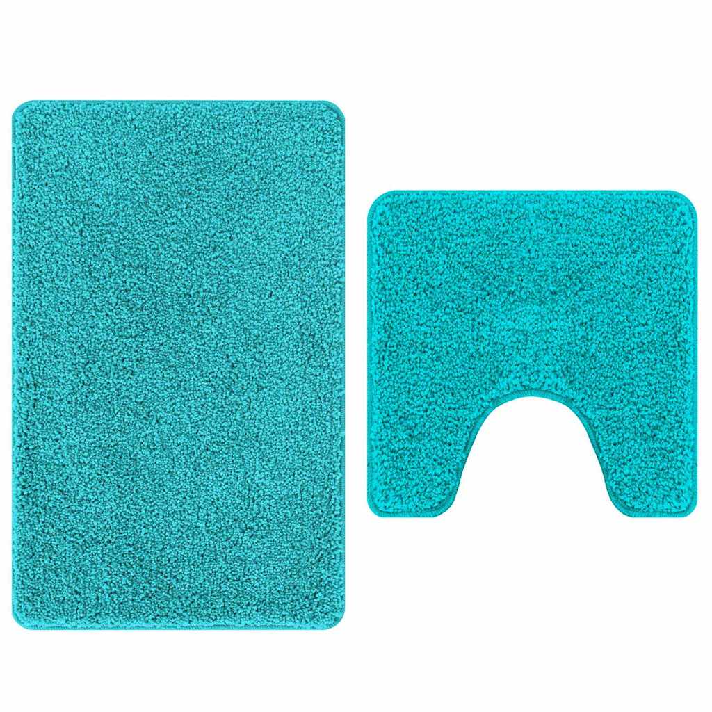 Csúszásmentes fürdőszőnyeg készlet 2 pcs Türkiz PP