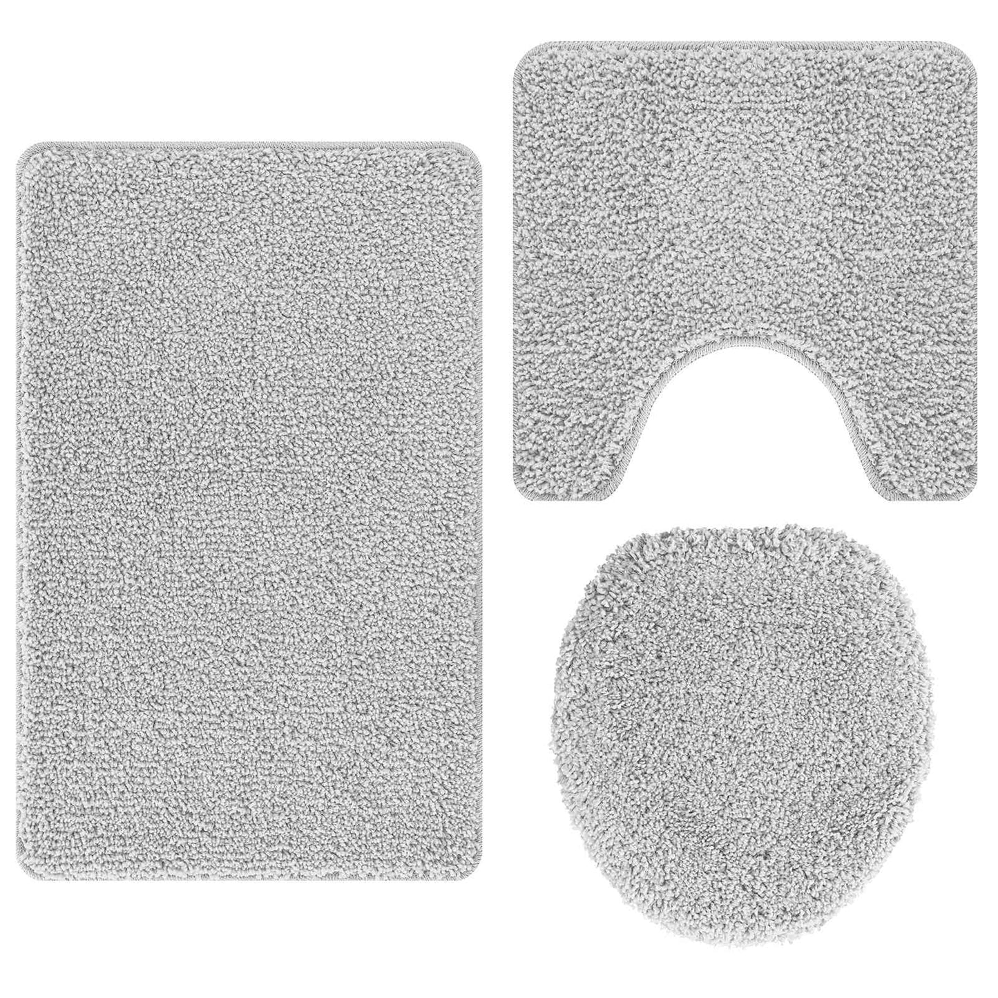 Csúszásmentes fürdőszőnyeg készlet 3 pcs Szürke PP