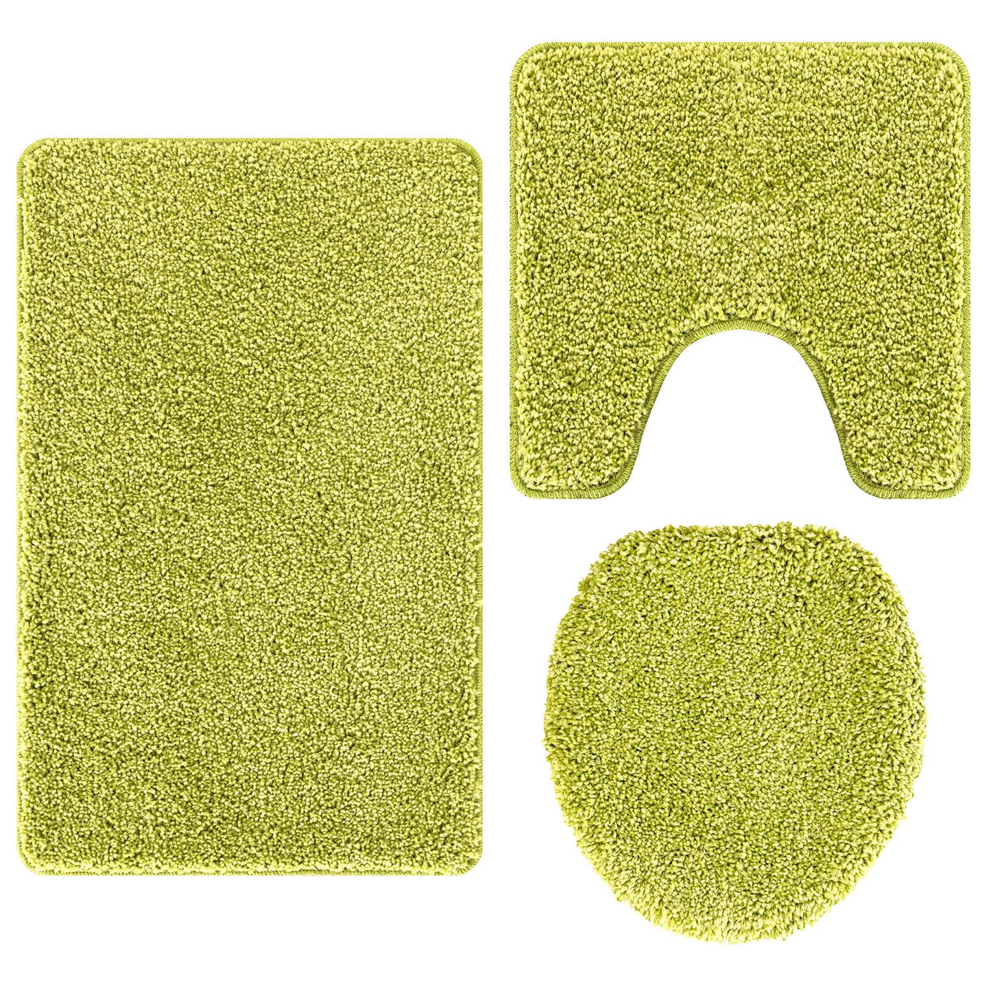 Csúszásmentes fürdőszőnyeg készlet 3 pcs Zöld PP