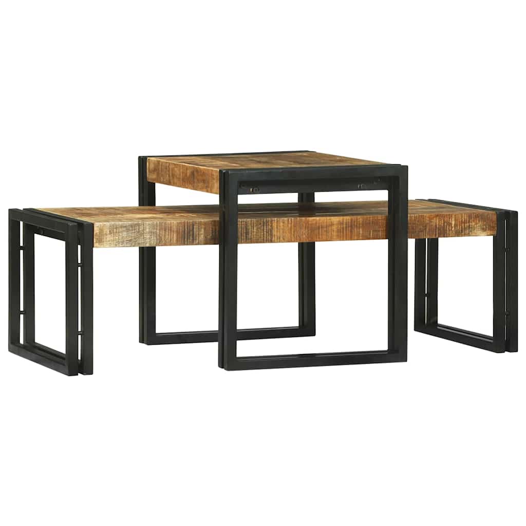 Dohányzóasztal 2 pcs Barna 48 x 40 x 40 cm Tömör Mangófát