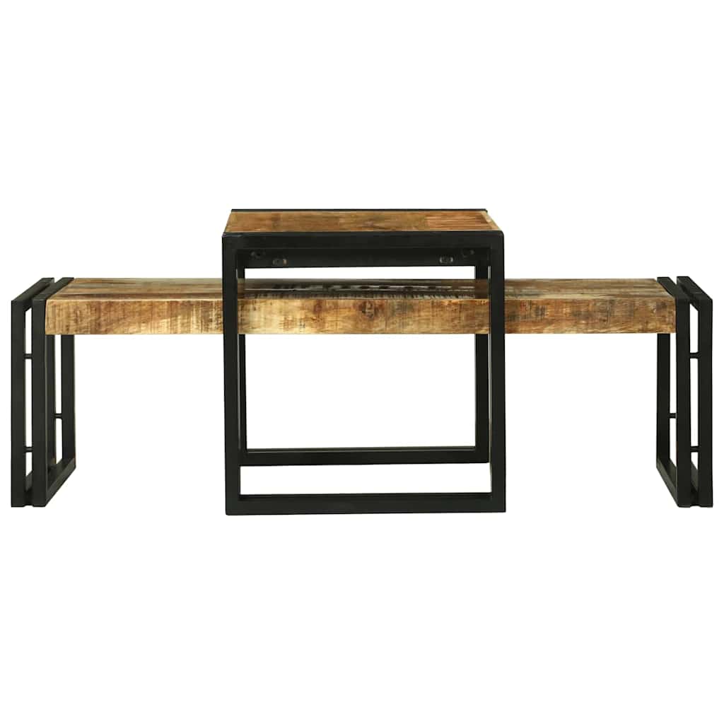 Dohányzóasztal 2 pcs Barna 48 x 40 x 40 cm Tömör Mangófát