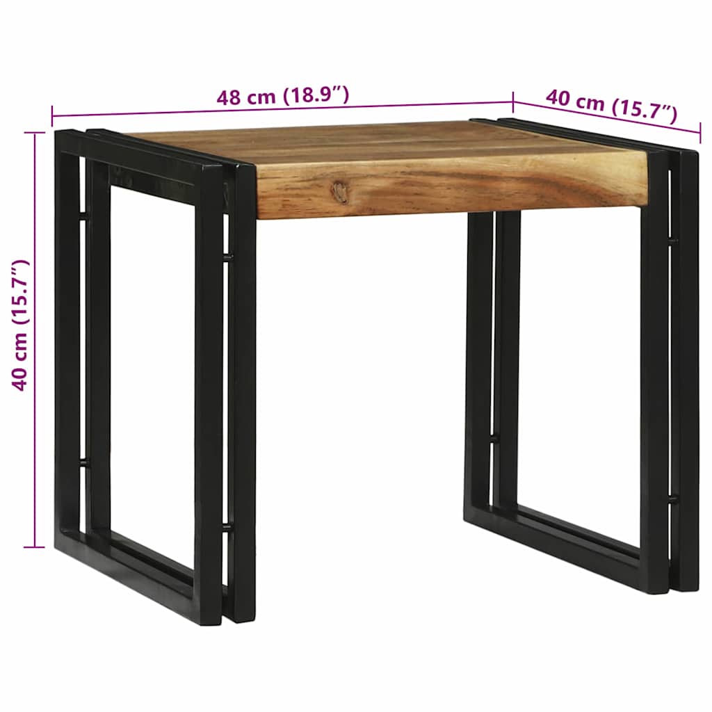 Dohányzóasztal 2 pcs Barna 48 x 40 x 40 cm Tömör Akácfa