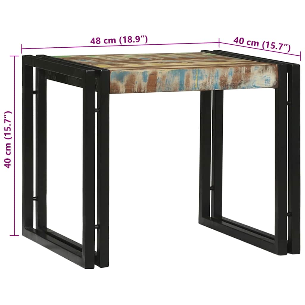 Dohányzóasztal 2 pcs Sokszínű Szilárd Újrahasznosított Fa