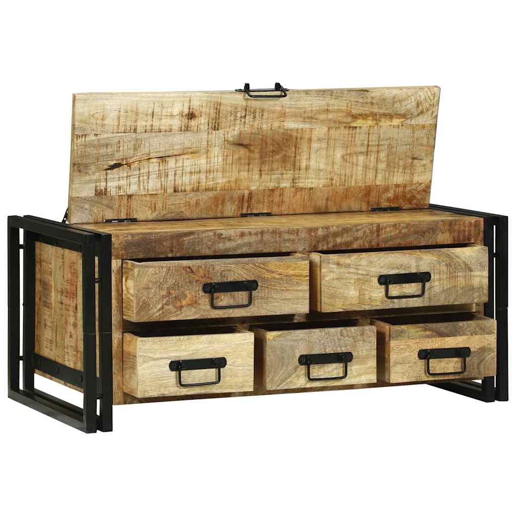 Dohányzóasztal fiókkal Barna 90 x 50 x 38 cm Tömör Mangófát
