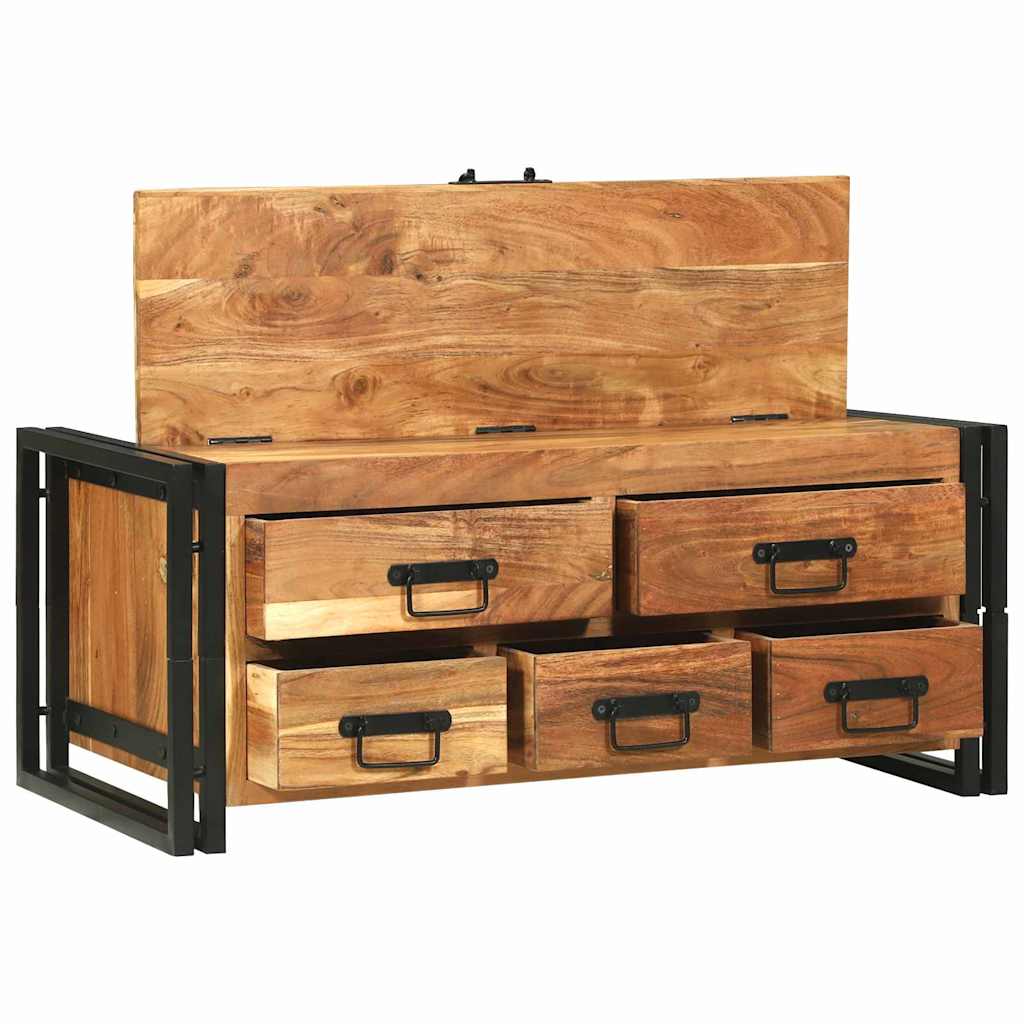 Dohányzóasztal fiókkal Barna 90 x 50 x 38 cm Tömör Akácfa