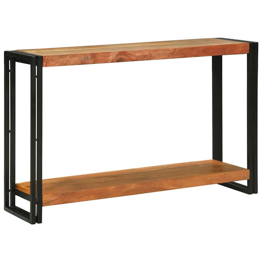 Konzolasztal polcokkal Barna 120 x 33 x 75 cm Tömör Akácfa