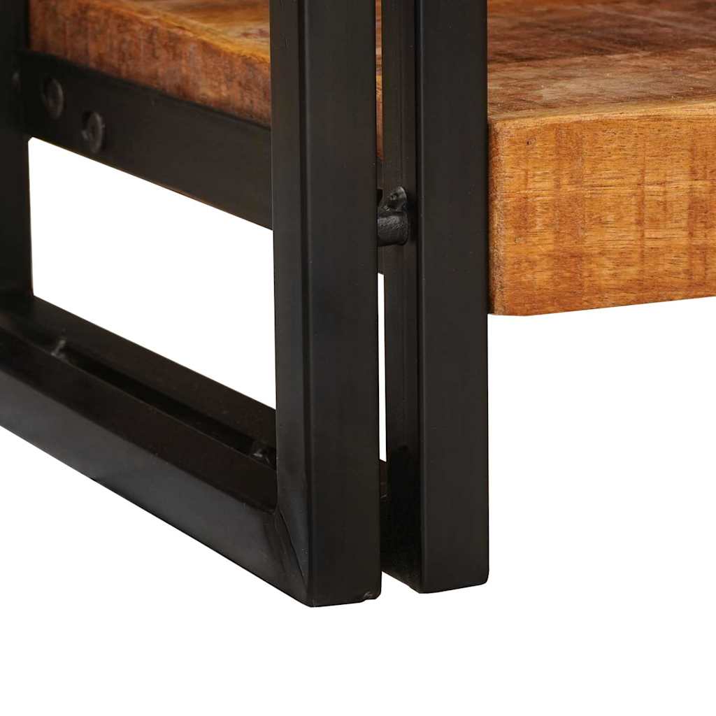 Konzolasztal polcokkal Barna 90 x 33 x 75 cm Tömör Mangófát