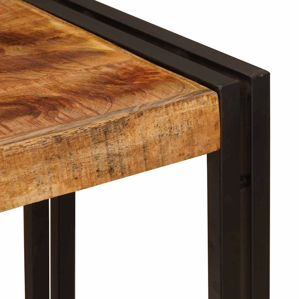Konzolasztal polcokkal Barna 90 x 33 x 75 cm Tömör Mangófát