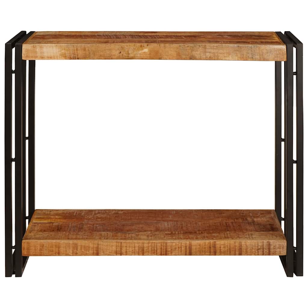 Konzolasztal polcokkal Barna 90 x 33 x 75 cm Tömör Mangófát