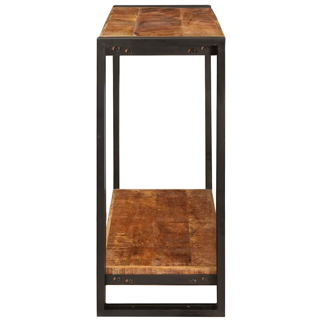 Konzolasztal polcokkal Barna 90 x 33 x 75 cm Tömör Mangófát