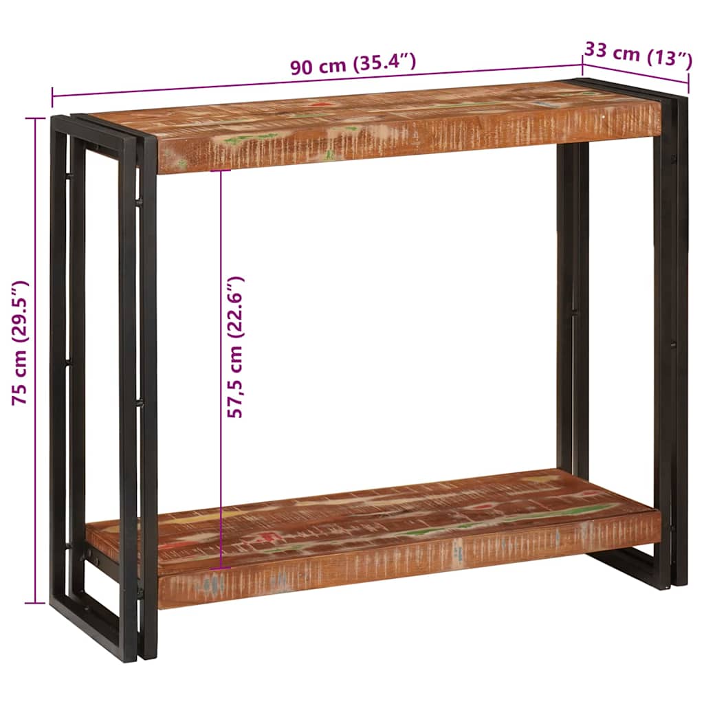 Konzolasztal 90 x 33 x 75 cm Szilárd Újrahasznosított Fa