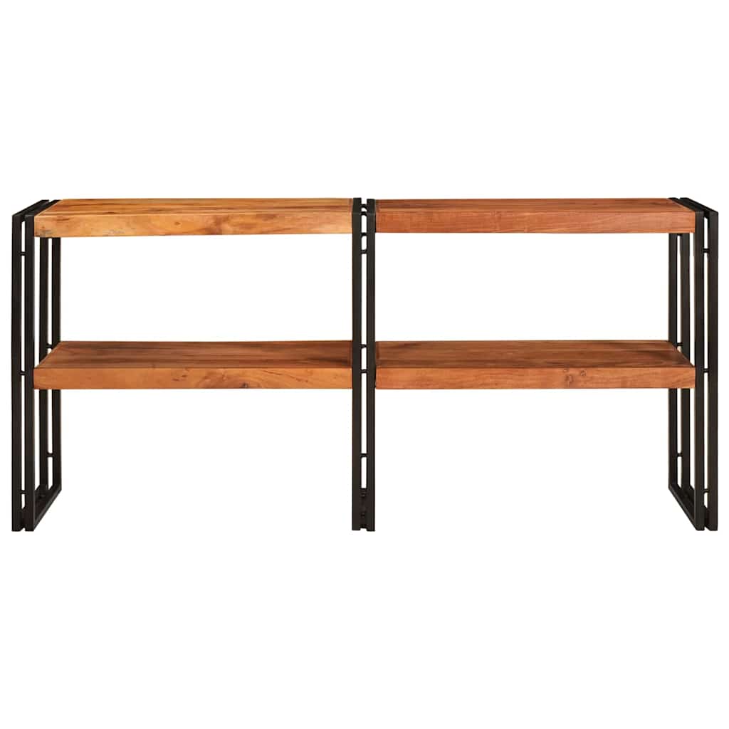 Konzolasztal polcokkal Barna 160 x 33 x 75 cm Tömör Akácfa