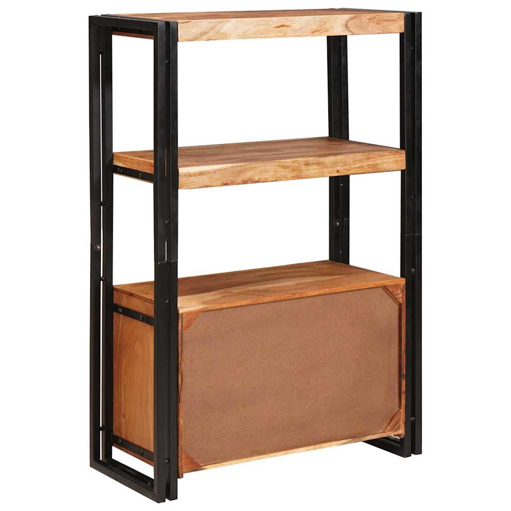 Könyvespolc Ajtókkal Barna 72 x 33 x 110 cm Tömör akácfa és fém