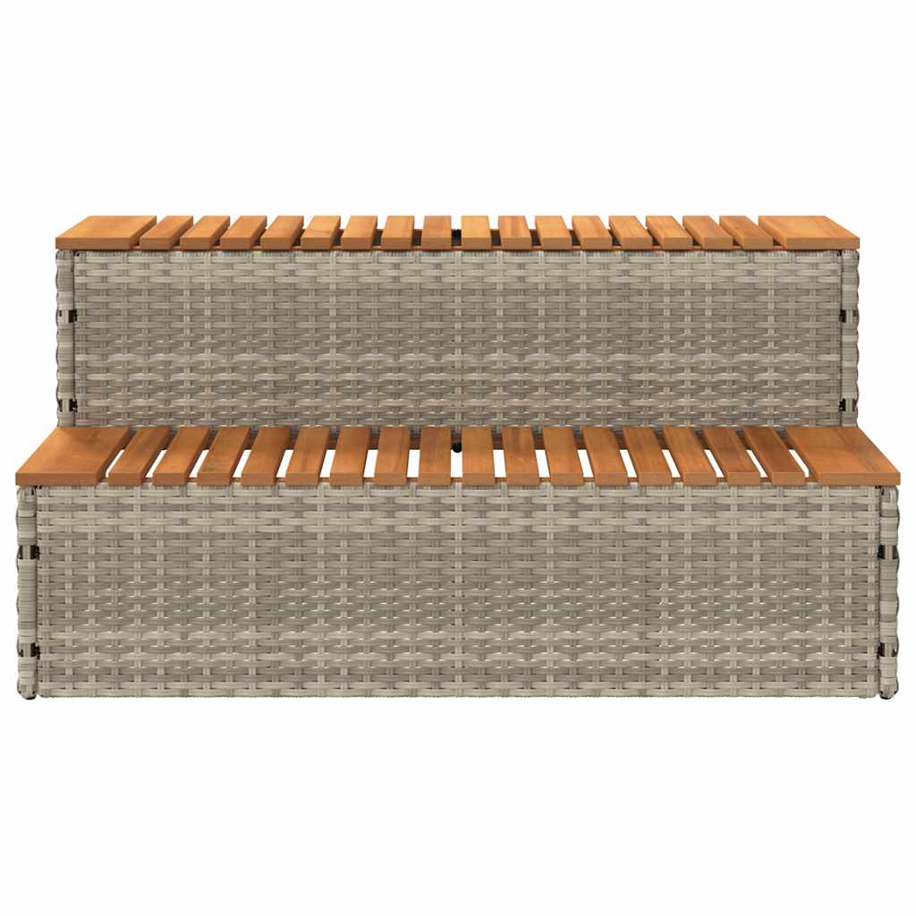 pezsgőfürdő lépcső 100x50x50,5 cm polyrattan és akácfa