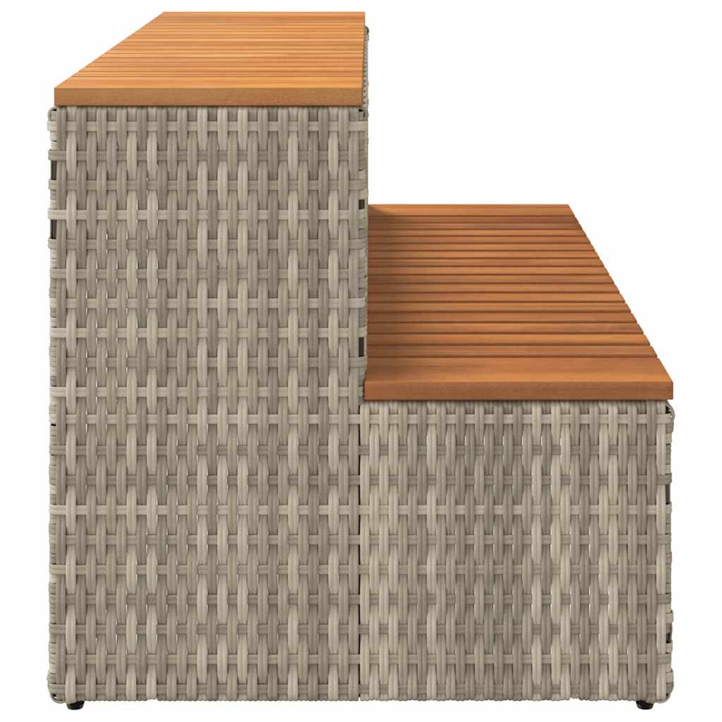 pezsgőfürdő lépcső 100x50x50,5 cm polyrattan és akácfa