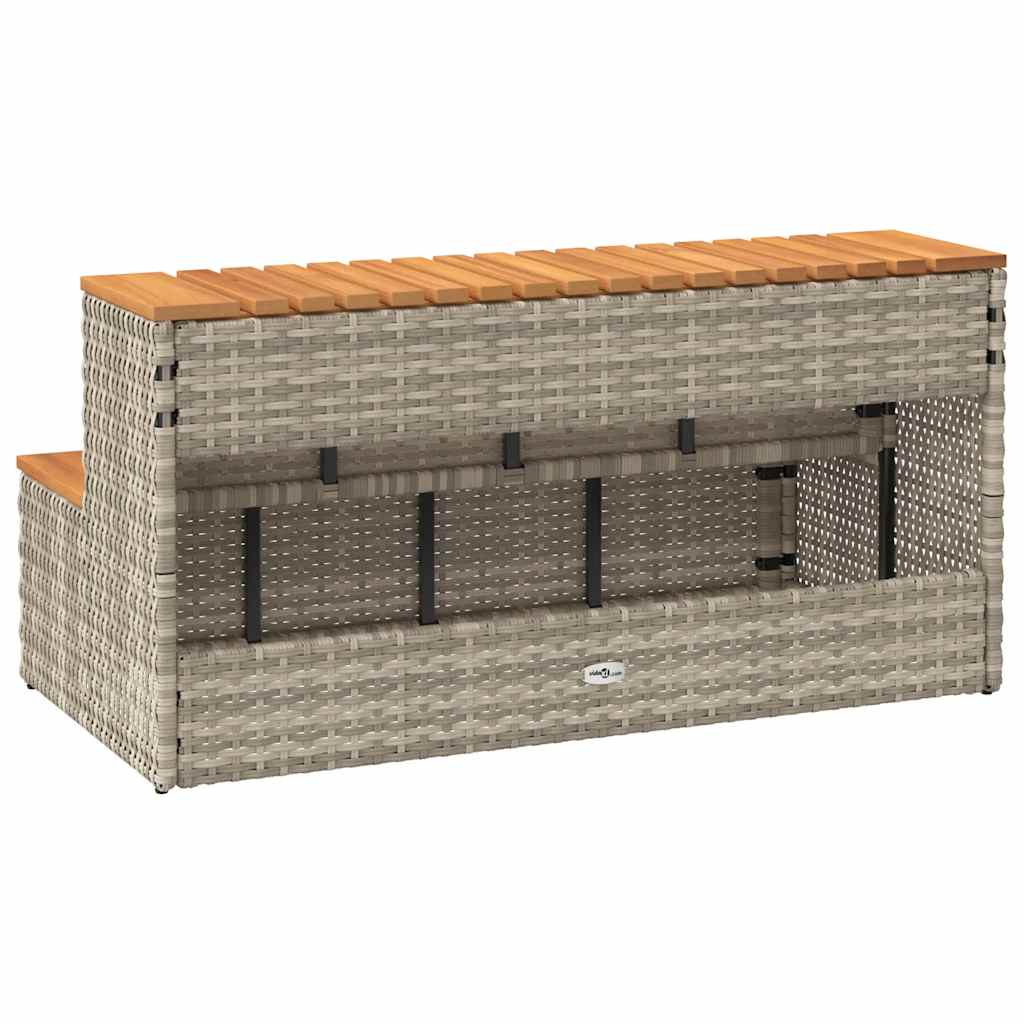 pezsgőfürdő lépcső 100x50x50,5 cm polyrattan és akácfa