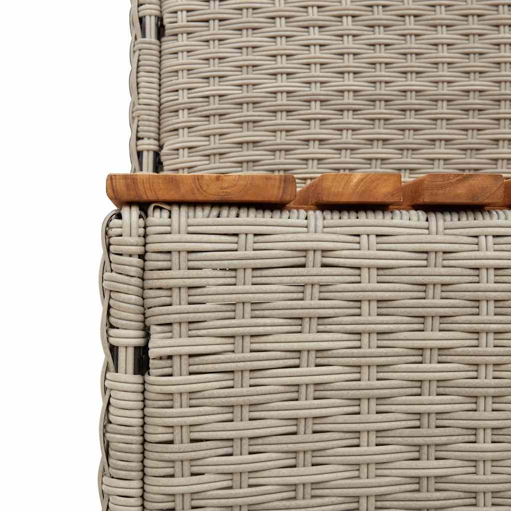 pezsgőfürdő lépcső 100x50x50,5 cm polyrattan és akácfa