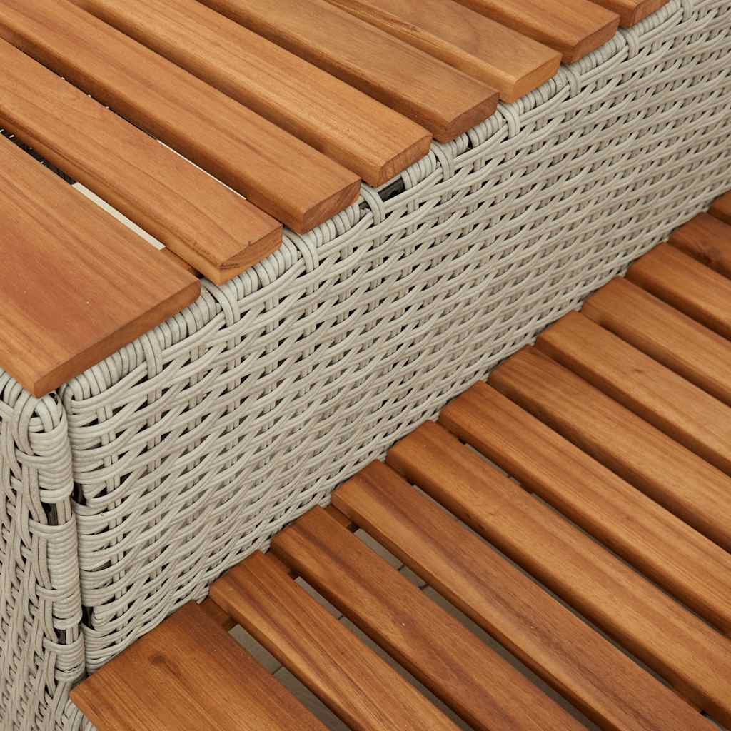 pezsgőfürdő lépcső 100x50x50,5 cm polyrattan és akácfa
