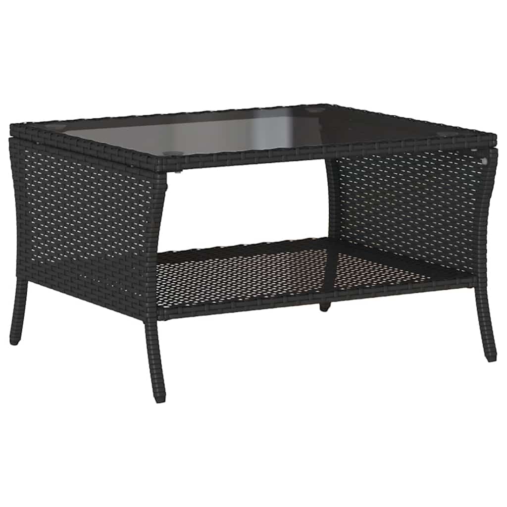 6 részes fekete polyrattan kerti ülőgarnitúra párnákkal