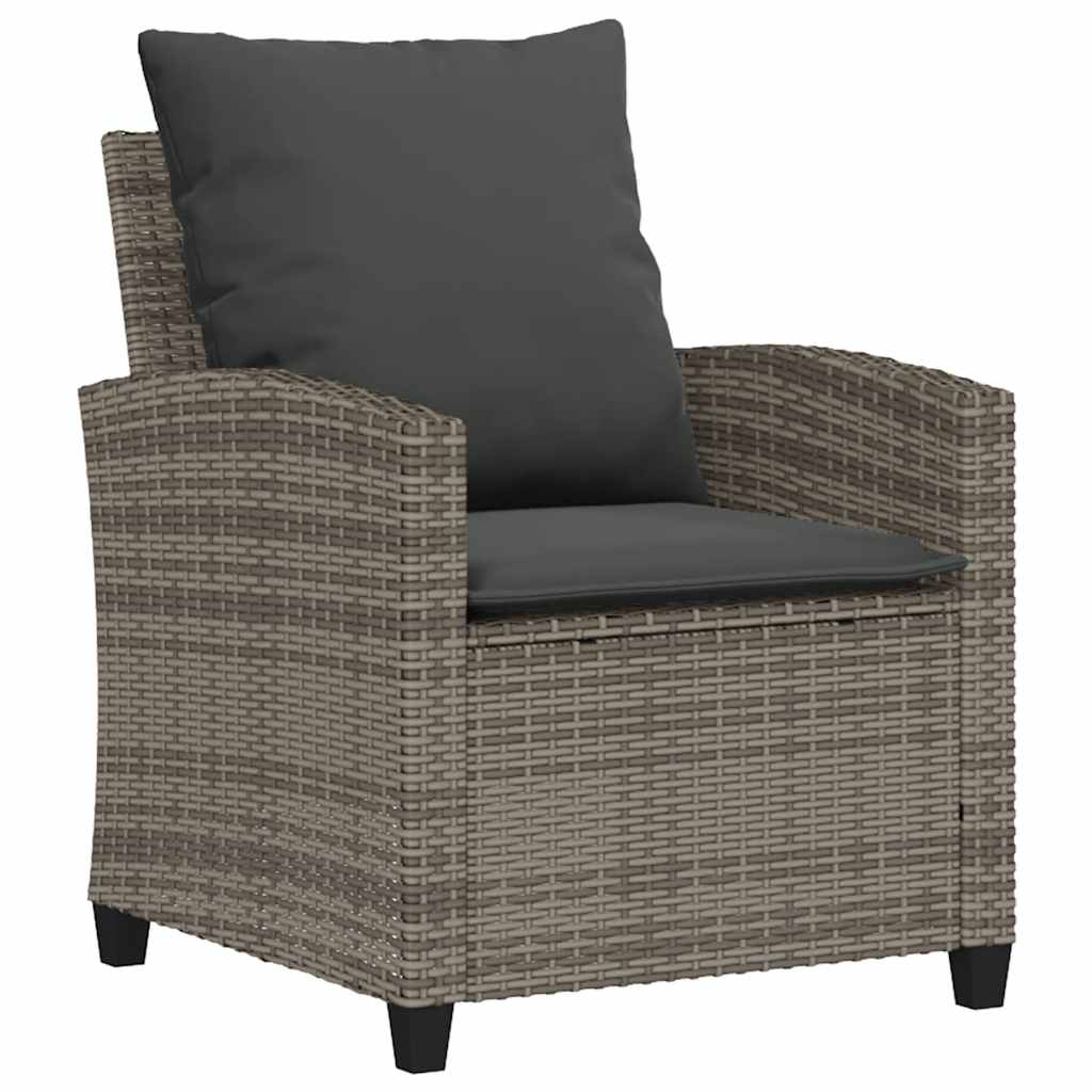 6 részes szürke polyrattan kerti ülőgarnitúra párnákkal