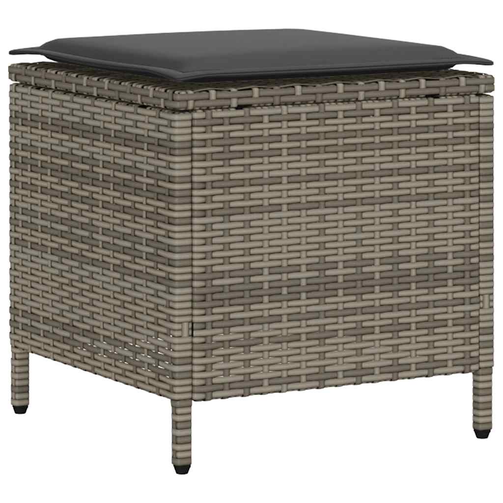6 részes szürke polyrattan kerti ülőgarnitúra párnákkal