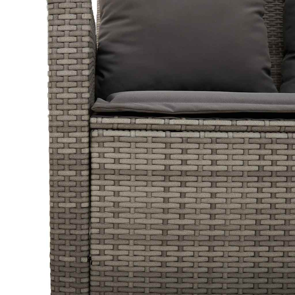 6 részes szürke polyrattan kerti ülőgarnitúra párnákkal