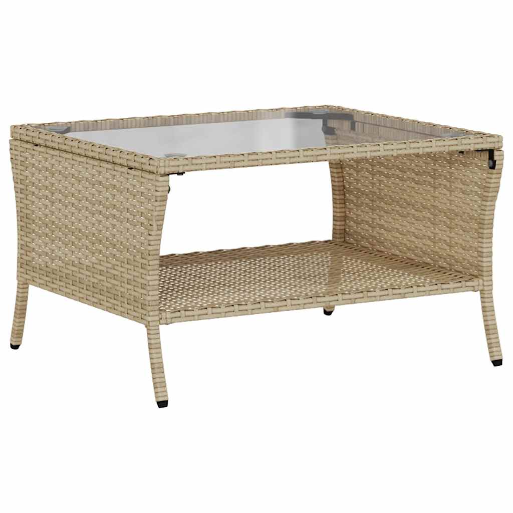6 részes bézs polyrattan kerti ülőgarnitúra párnával